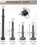 Extended Length Air Hammer Bits Set With Spring 0.401 Pneumatic Chisel Bits For Heavy Duty Jobs Includes Four Shapes In Durable Alloy Steel shown with dimensions.