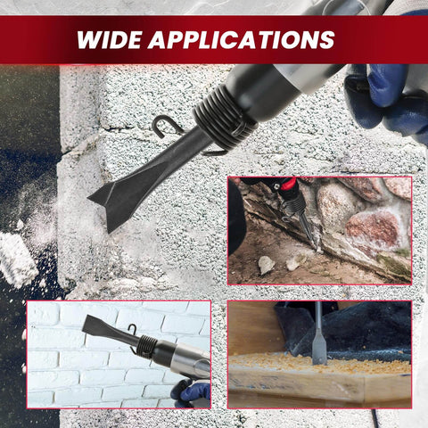 Powerful 150mm Air Hammer Kit With 4500 BPM Pneumatic Hammer And Four Chisels Including Taper Punch Panel Cutter Flat