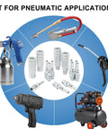 L Style 1 Quarter Inch Air Hose Fittings Kit With Fourteen Pieces Quick Connect Couplers And Plugs, Steel Male And Female Couplers