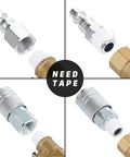 One Quarter Inch Air Hose Fittings Industrial M Type Coupler Quick Connect Kit One Quarter Inch NPT Male Threads Steel Material 300 PSI Rating