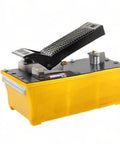 Air Hydraulic Pump, 10,000 PSI Hydraulic Foot Pump, 0.6 Gal Reservoir Foot Operated Air/Hydraulic Pump, yellow casing
