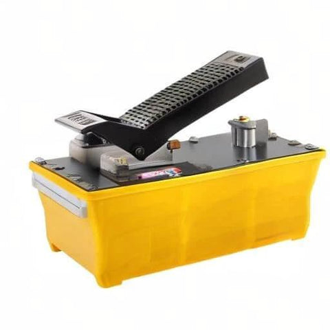 Air Hydraulic Pump, 10,000 PSI Hydraulic Foot Pump, 0.6 Gal Reservoir Foot Operated Air/Hydraulic Pump, yellow casing