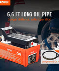 Air Hydraulic Pump, 10,000 PSI 1/2 Gal Reservoir, NPT 3/8" Oil Outlet, NPT 1/4" Inlet, 6.6 ft Pipe, foot operated, orange color