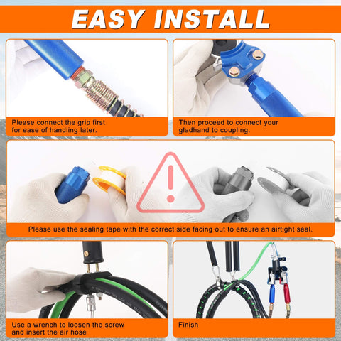 Step-by-step installation of the 15 Foot Air Line Hose Kit 3 In 1 Heavy Duty Assembly For Truckers And Fleets With Gladhand Holder