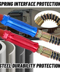 Heavy-duty 12 Foot 3 In 1 Air Lines Kit for Semi Truck and Trailer Tractor with tender spring kits and gladhands.