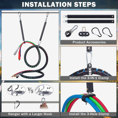 2 Pack 16 Inch Single Tender Spring Kits With 3 In One Hose Holder And 3 Hole Clamp Heavy Duty Air Line Kit installation steps