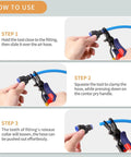 Steps to use Air Line Pliers Quick Connect Tool For One Quarter Inch And Five Sixteenth Inch Pneumatic Hoses, Hose Release Pliers