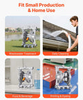 Air Operated Double Diaphragm Pump, 6.6 GPM, 3/8 inch Inlet & Outlet Pneumatic Waste Oil Transfer Pump, Max 100 PSI, Aluminum Alloy Body on display for various uses including wastewater treatment, daily cleaning, food & beverage, printing & dyeing.