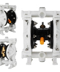 GCCSJ Air Operated Heavy Duty Double Diaphragm Transfer Pump 1/2" Inlet and Outlet, 13GPM, 100 PSI Max, white and black parts