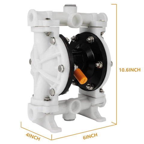 Air Operated Double Diaphragm Pump QBK-15 1/2 inch Outlet 12 GPM Pneumatic Transfer Max 115 PSI Industrial Use