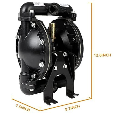 Air Operated Double Diaphragm Pump QBY4-25L 1 inch Outlet 35 GPM Pneumatic Transfer Max 120 PSI front view
