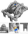 Air Operated Double Diaphragm Pump 1/2 inch Inlet/Outlet Max 115PSI Pneumatic Waste Oil Transfer Pump 16 GPM/60 LPM Replace#DP34-001