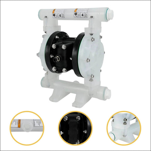 Air Operated Double Diaphragm Pump, 12 GPM Dual Diaphragm Air Pump Pneumatic Waste Oil Transfer Pump for Chemical, 1/2 Inch Inlet/Outlet