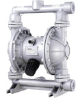 Front view of Air Operated Double Diaphragm Pump, 44GPM, Max 115PSI Air Waste Oil Pneumatic Transfer Pump with 2 Extra Diaphragms, 1-1/2 inch Inlet & Outlet Aluminum Alloy Diaphragm Pump for Diesel Grease Oil.