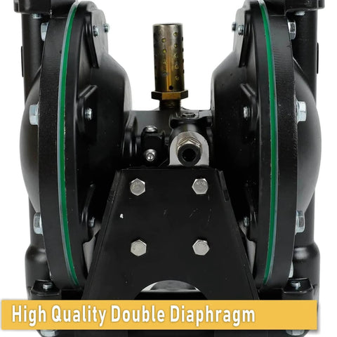 Air-Operated Double Diaphragm Pump, 35 GPM Dual Diaphragm Air Pump Pneumatic Waste Oil Transfer Pump for Chemical, front view