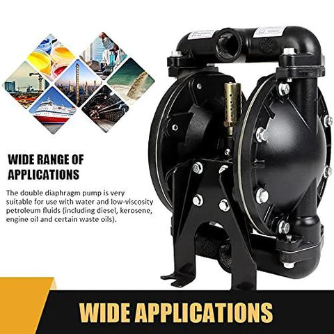 Air Operated Double Diaphragm Pump QBY4-25L 1 inch Outlet 35 GPM Pneumatic Transfer Max 120 PSI shown in industrial use