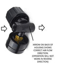 Reliable One Quarter Inch NPT air regulator with steel protected gauge guard showing airflow direction markings