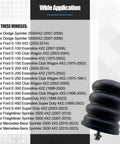 Air Suspension Helper Spring Kit 106-47, black, shown with wide application list for Ford E-150 E-250 E-350 E-450 and Sprinter 2500 3500.