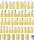 55 Piece Pro Grade Air Tool Fittings Set With Quick Connect Couplers And Nipples One Quarter Inch NPT Includes Male And Female Plugs
