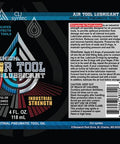 Label of CLIsyntec 4 oz Premium Pro Grade Air Tool Lubricant for pneumatic tools, showing product details and industrial strength warning.
