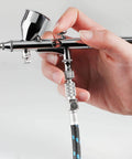 Six Foot Braided Airbrush Hose With Nylon Exterior And Rubber Inner One Eighth Inch Fittings On Both Ends Quick Release Disconnect Coupler Pro Grade Durable For Fine Detail Painting And Leak Free Performance