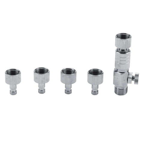 Harder Steenbeck Airbrush Quick Connect Quick Release Disconnect Adapter One Eighth Inch Male And Female Connections With Adjustable Control Valve