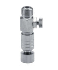 Harder Steenbeck Airbrush Quick Connect Quick Release Disconnect Adapter One Eighth Inch Male And Female Connections With Adjustable Control Valve For Smooth Spray Jobs And Pro Grade Airbrushing Workflows, shown in close-up side view, metal body with 1/8 inch fittings.