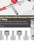 Airbrush Quick Disconnect Coupler Release Fitting And Plug Kit, Six One Eighth Inch BSP Male And Female Adapters, air tools