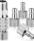 Five Piece Airbrush Quick Release Coupling Set With One Eighth Inch Female And Male Connectors For Air Hoses And Air Compressors Durable Metal Alloy Construction For Easy Tool Free Swaps And Efficient Painting