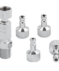 Airbrush Quick Release Disconnect Kit with Four G1/8 Inch Male Fittings and Female Hose Connections, chrome plated copper