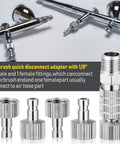 Five Piece Airbrush Quick Release Coupling Set With One Eighth Inch Female And Male Connectors for airbrush and compressor