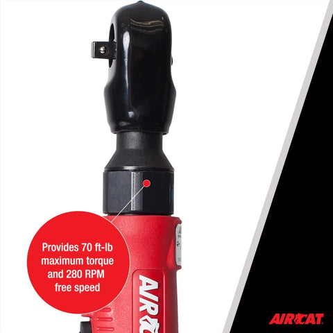 Pneumatic Tools 802: Composite Twin Pawl Ratchet Wrench 70 ft-lbs of Torque - 3/8-Inch, close-up view showing 70 ft-lb torque feature