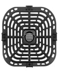 Top view of Compatible For Airfryer Basket Replacement Grill Pan Oven Baking Tool Air Fryer Parts Plate Tray Food Divider, black, 15.5x15.5cm