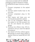 Instructions for using ResQ Tire Repair Kit With 12V Air Compressor And Cigarette Lighter Plug, detailing step-by-step process.