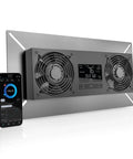 Airtitan T8 Crawl Space Vent Fan With WiFi App Temperature Humidity Controller For Basement Exhaust And Odor Control IP55 Rated shown with app control interface
