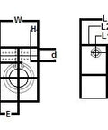 Technical diagram of AK12GUU NB 12mm Compact Block Unit Motion Linear Bearing for automation systems detailed measures.
