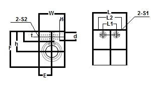 Technical diagram of AK8GUU NB 8mm Compact Block Unit Motion Linear Bearing showing dimensions and components.