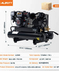 Albott 6.5HP Gas Powered Air Compressor, 8 Gallon Horizontal Tank with Wheels, 196cc Loncin Engine, 10CFM@Max 115PSI