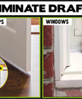 Demo of Alien Draft Seal Set of 49 Feet Anti-Draft Adhesive and Flexible Flap sealing gaps on a door and window.