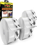 Image shows three rolls of Alien Draft Seal Set of 49 Feet Anti-Draft Adhesive with packaging in the background.