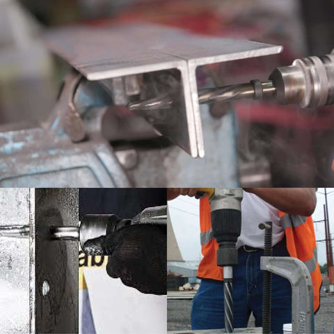 Aligning Reamer Tool Pro Grade HSS M2 Spiral Flute With 13 Sixteenth Inch Cutter Diameter used on metal with impact wrench