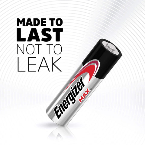 Alkaline AA battery from Alkaline AA And AAA Battery Combo Pack 48 Count For Everyday Devices, showing leak-resistant feature.