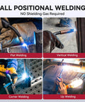 All positional welding with Low Splatter.035 Flux Core MIG Wire E71T-GS No Gas Needed for Easy T Joints and Butt Welds.