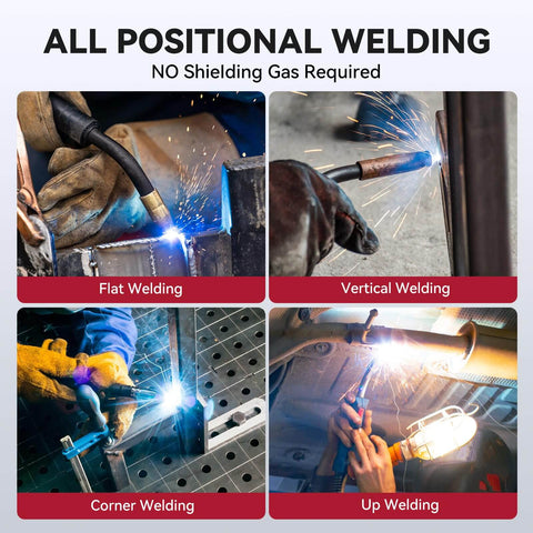 All positional welding with Low Splatter.035 Flux Core MIG Wire E71T-GS No Gas Needed for Easy T Joints and Butt Welds.