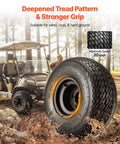 8 Inch Golf Cart Wheels and Tires Combo Set of 4 with 18x8.50-8 All Terrain Rubber Tires mounted on golf cart in mud