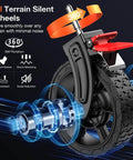 Close-up of the Beast Mode 180L Large Capacity Collapsible Wagon With Wheels 330Lbs Heavy Duty Foldable Shopping Cart wheel design.