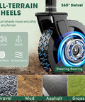 360° swivel wheel of Heavy Duty Collapsible Wagon With Wheels 370 Lb Capacity Foldable Beach Cart for all-terrain use