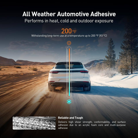 Heavy Duty Double Sided Mounting Tape 0.24 Inch By 15.4 Feet Waterproof Foam Adhesive for automotive in all weather