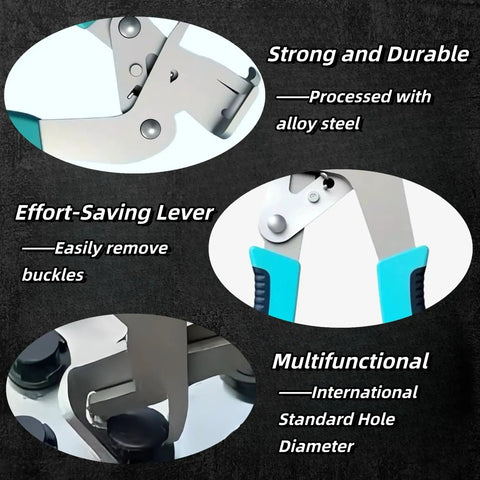 Close-up of alloy steel car clip pliers and auto disassembly tools illustrating effort-saving lever and multifunctional features.