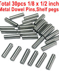 Thirty Piece Go To Dowel Pins Set For Wood Shelves And Bunk Beds One Eighth Inch By One Half Inch Alloy Steel Ground To Precision Tolerances 0.0001 To 0.0005 Inch Ideal Shelf Pins And Support Pins For DIY Projects For Home And Workshop Use